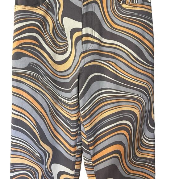 Forever 21 Women’s Allover Abstract Crop Top & Matching Pants Orange Swirls M - Picture 13 of 16
